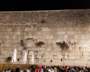 Western Wall of the Temple Mount in Israel, showing the layers each time it was rebuilt