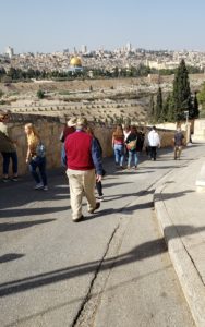 The path descending from the Mount of Olives is steep and narrow.