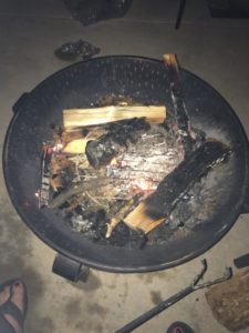 A campfire dies out when the logs are separated.