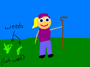 A child's drawing of a gardener