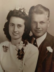 Wedding picture of my mom and dad on Easter Sunday 1945