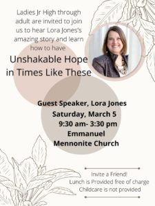 Retreat flier for Emmanuel Mennonite Ladies Event